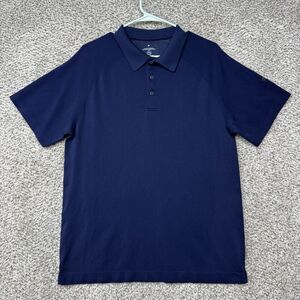 Fabletics Polo Shirt Men's Large Navy Blue Short Sleeve Performance Golf Stretch